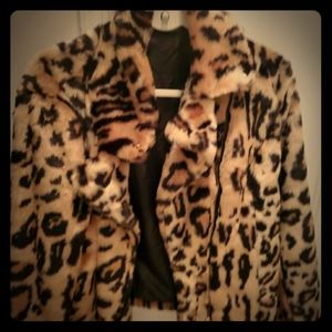 Ladies biket leopard print moto jacket